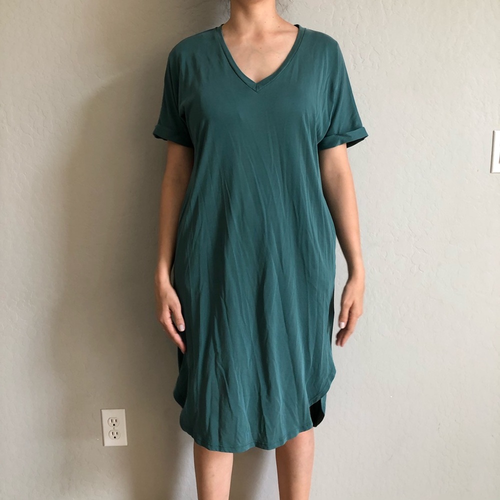 No brand teal midi dress